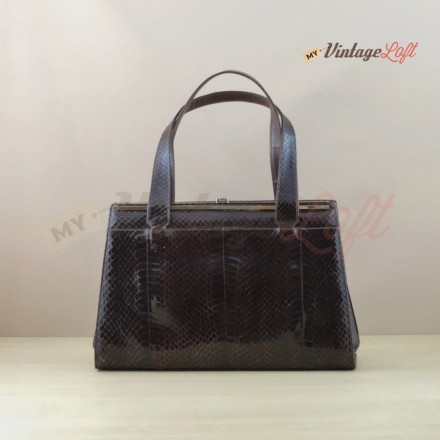 Roberta Borsa Pitone Marrone anni 70
